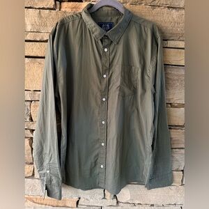 Mens Industrie (Australian Brand) Olive Green Long Sleeve Cotton Button-Up Shirt